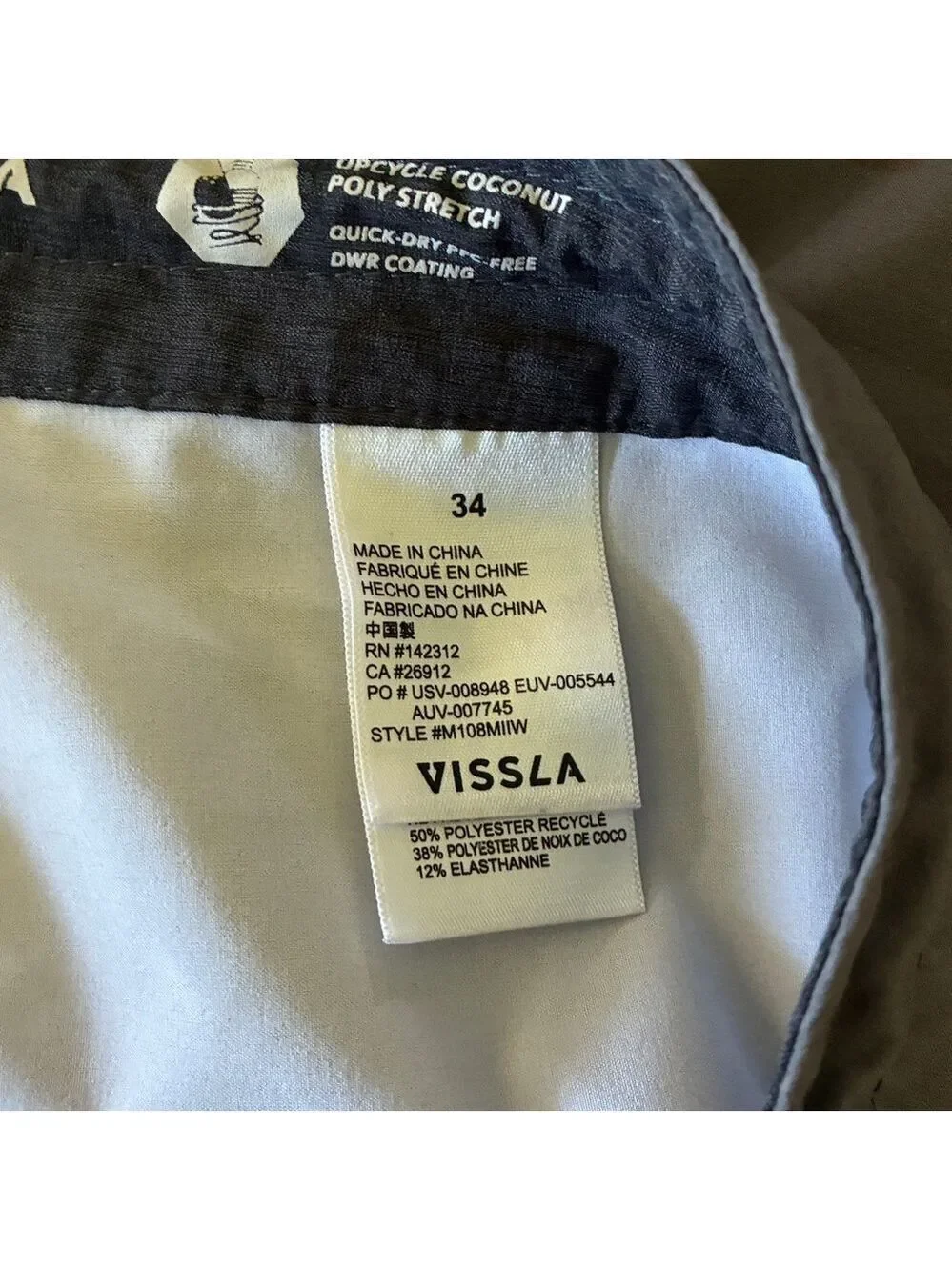 Vissla Tropical Bird in Paradise Boardshorts in Gray - Size 34